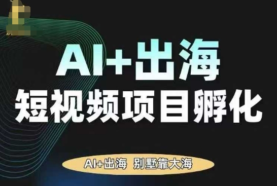 AI·TikTok AI+出海短视频项目孵化，陪你从0-1借助AI实现出海变现-优创项目网