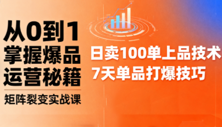 抖音小店爆品打造与矩阵裂变实战课-优创项目网