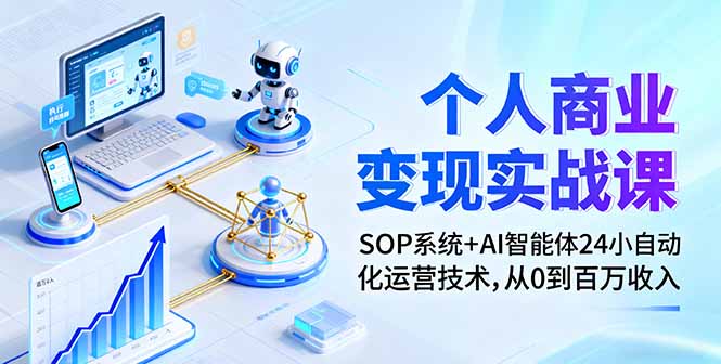 个人商业变现实战课：SOP系统+AI智能体24小自动化运营技术，从0到百万收入-优创项目网