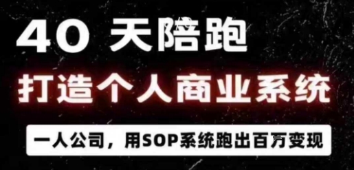 40天陪跑打造个人商业系统，一人公司，用SOP系统跑出百W变现-优创项目网