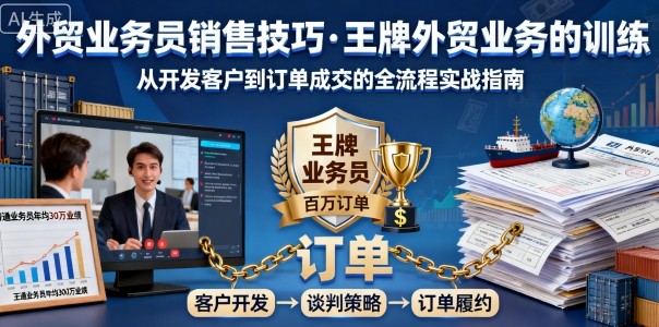 外贸业务员销售技巧，王牌外贸业务的训练-优创项目网