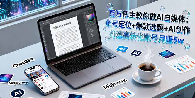 百万博主教你做AI自媒体：账号定位+爆款选题+AI创作 打造高转化账号月赚5w-优创项目网