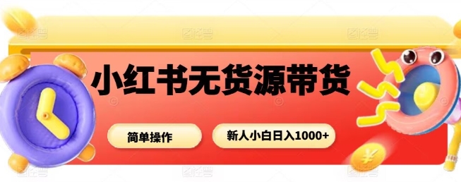 小红书无货源带货项目，简单无脑，新人小白日入多张-优创项目网