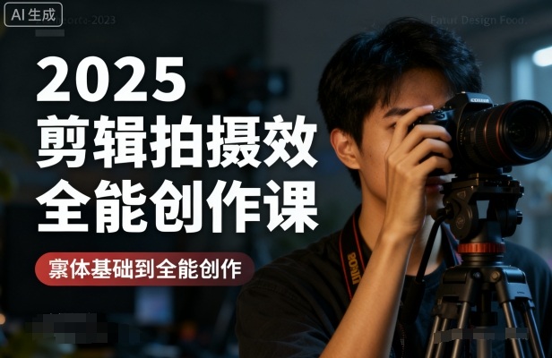 2025剪辑拍摄特效全能创作课，零基础到全能创作-优创项目网