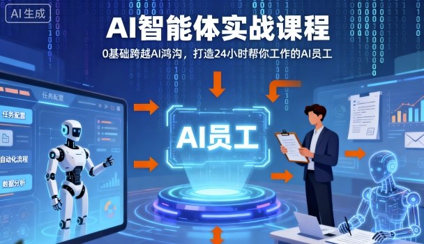 Ai智能体实战课程，0基础跨越Ai鸿沟，打造24小时帮你工作的Ai员工，打破常规，以实战定义Ai-优创项目网