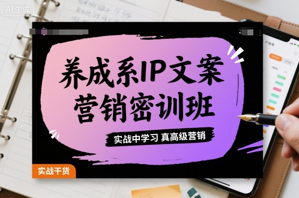 养成系IP文案营销密训班，实战中学习真高级营销-优创项目网
