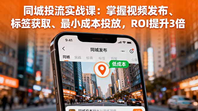 同城投流实战课：掌握视频发布、标签获取、最小成本投放，ROI提升3倍-优创项目网