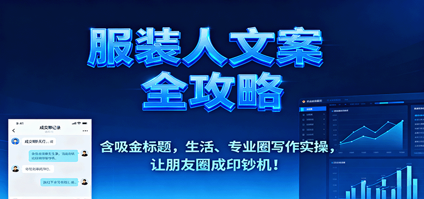 服装人文案全攻略，含吸金标题，生活、专业圈写作实操，让朋友圈成印钞机！-优创项目网