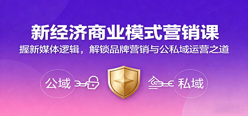 新经济商业模式营销课，握新媒体逻辑，解锁品牌营销与公私域运营之道-优创项目网