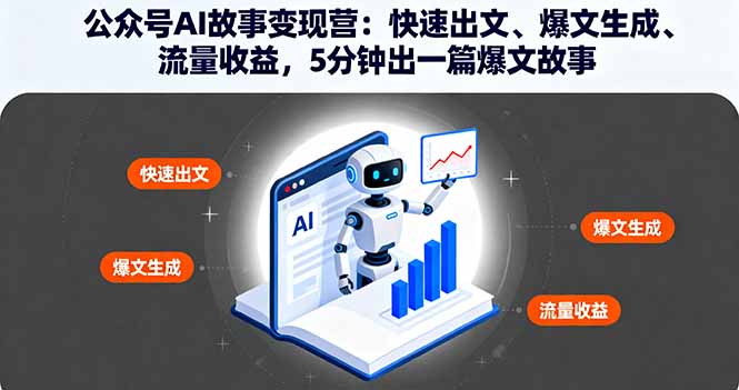 公众号AI故事变现营：快速出文、爆文生成、流量收益，5分钟出一篇爆文故事-优创项目网