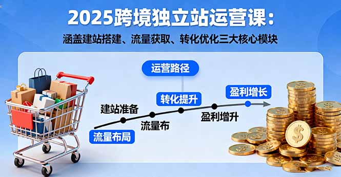 2025跨境独立站运营课：涵盖建站搭建、流量获取、转化优化三大核心模块-优创项目网