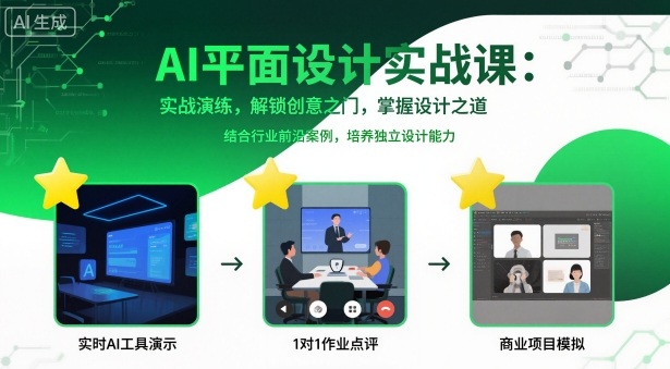 AI平面设计实战课，实战演练，解锁创意之门，掌握设计之道-优创项目网