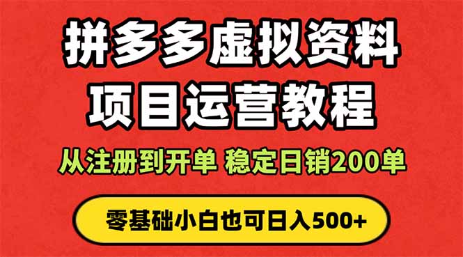 拼多多开店运营课程： 蓝海变现玩法，轻松实现睡后收入 零基础小白也可…-优创项目网