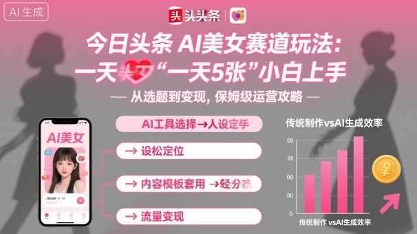 今日头条AI美女赛道玩法，一天轻松5张，小白轻松上手-优创项目网