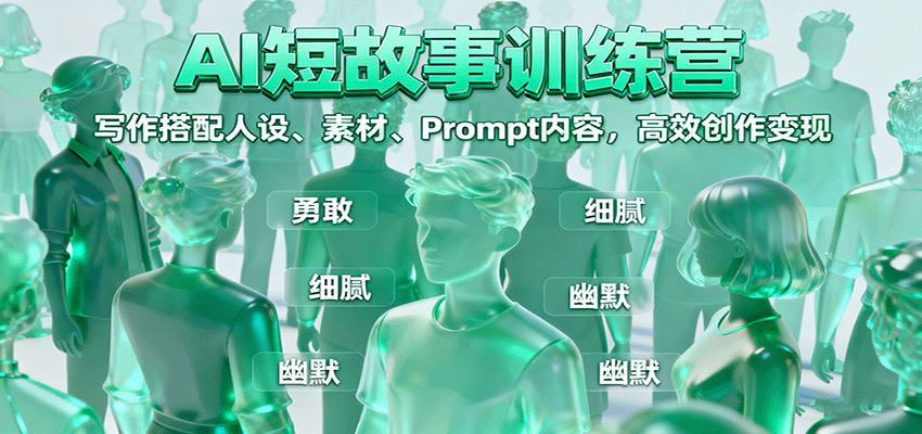 AI短故事训练营：写作搭配人设、素材、Prompt内容，高效创作变现-优创项目网