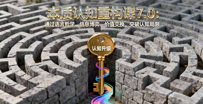 本质认知重构课7.0：通过语言哲学、信息博弈、价值交换，突破认知局限-优创项目网