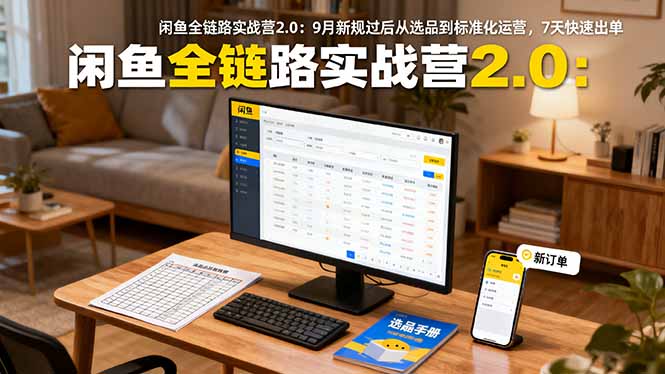 闲鱼全链路实战营2.0：9月新规过后从选品到标准化运营，7天快速出单-优创项目网