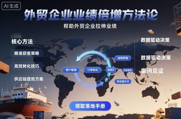 外贸企业业绩倍增方法论，帮助外贸企业拉伸业绩-优创项目网
