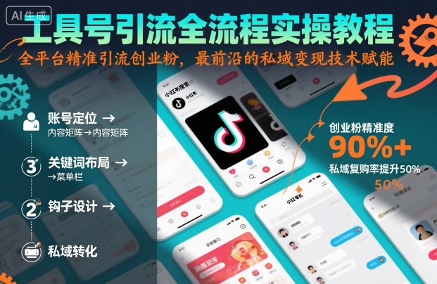 工具号引流全流程保姆级实操教程，全平台精准引流创业粉，最前沿的私域变现技术赋能-优创项目网