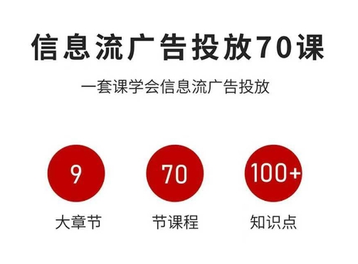 信息流广告投放实战70课，一套课学会信息流广告投放，迄今为止，最系统化教程-优创项目网