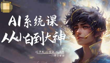 AI系统课程，从小白到大神系统学AI，AI声音-AI绘画-AI视频一门课全掌握-优创项目网