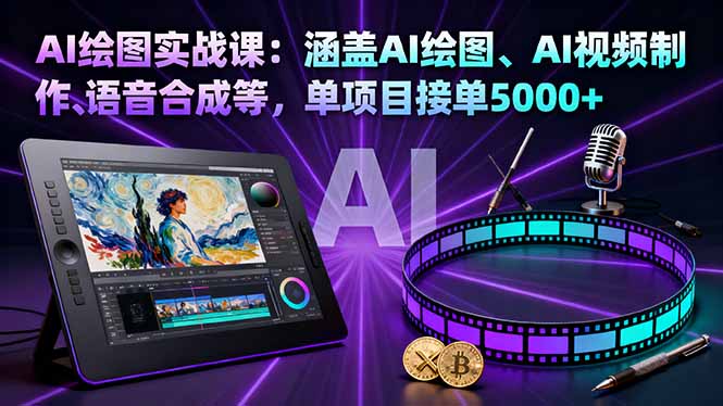 AI绘图实战课：涵盖AI绘图、AI视频制作、语音合成等，单项目接单5000+-优创项目网