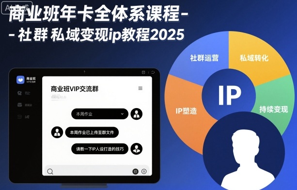 商业班年卡全体系课程-社群私域变现ip教程2025-优创项目网