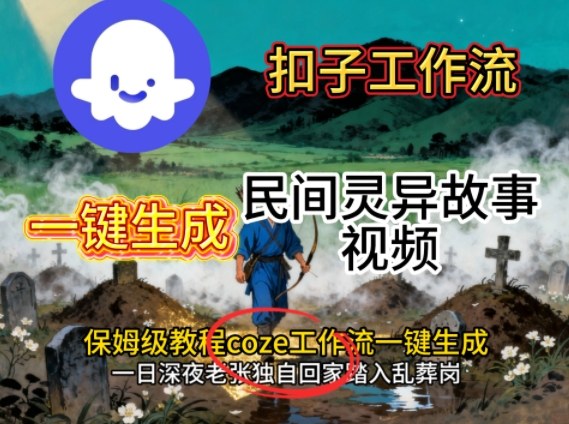 Coze扣子工作流一键生成民间灵异故事视频，保姆级教程搭建教学-优创项目网