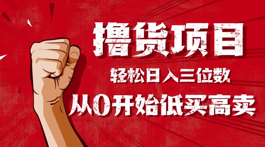手把手教你撸货，从0开始低买高卖，小白轻松实现日入三位数!!!-优创项目网
