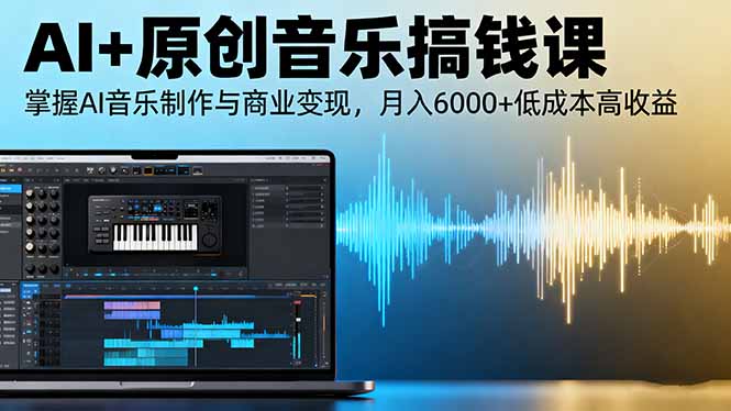 AI+原创音乐搞钱课：掌握AI音乐制作与商业变现，月入6000+低成本高收益-优创项目网
