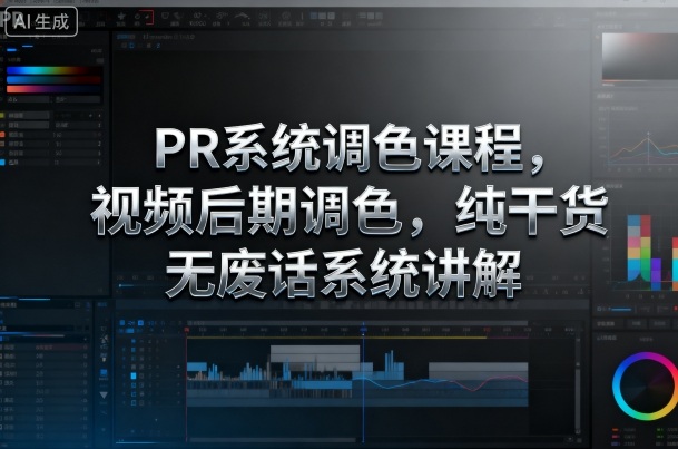 PR系统调色课程，视频后期调色，纯干货无废话系统讲解-优创项目网