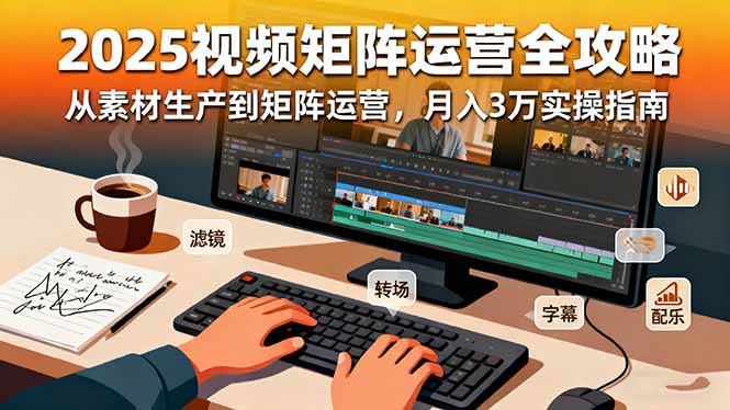 2025短视频矩阵运营全攻略：从素材生产到矩阵运营，月入3万实操指南-优创项目网