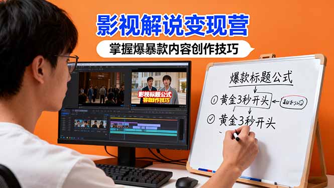 影视解说变现营：通过30+实战案例爆款内容创作技巧，掌握影视解说盈利密码-优创项目网