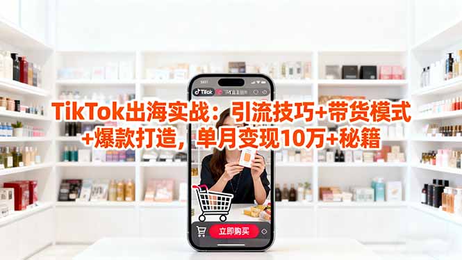 「TikTok出海实战」引流技巧+带货模式+爆款打造，单月变现10万+秘籍-优创项目网