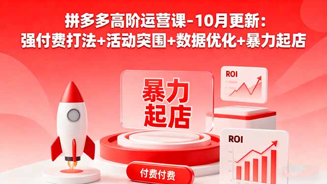 拼多多高阶运营课-10月更新：强付费打法+活动突围+数据优化+暴力起店-优创项目网