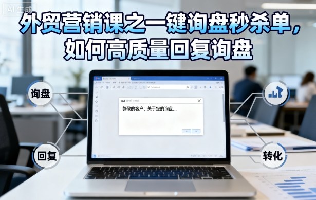 外贸营销课之一键询盘秒杀单，如何高质量回复询盘-优创项目网
