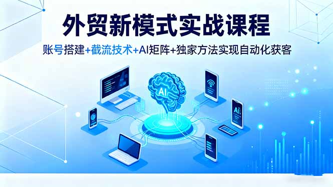 外贸新模式实战课程，账号搭建+截流技术+AI矩阵+独家方法实现自动化获客-优创项目网