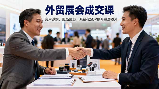 外贸展会成交课，含目标制定、客户邀约、现场成交，系统化SOP提升参展ROI-优创项目网