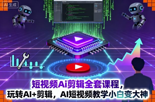 短视频Ai剪辑全套课程，玩转AI+剪辑，AI短视频教学小白变大神-优创项目网