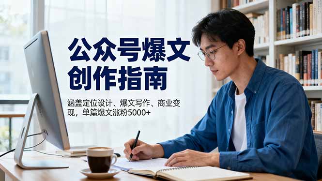 公众号爆文创作指南，涵盖定位设计+爆文写作+商业变现，单篇爆文涨粉5000+-优创项目网