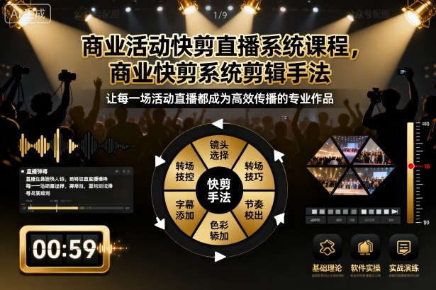 商业活动快剪直播系统课程，商业快剪系统剪辑手法-优创项目网