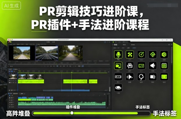 PR剪辑技巧进阶课，PR插件+手法进阶课程-优创项目网