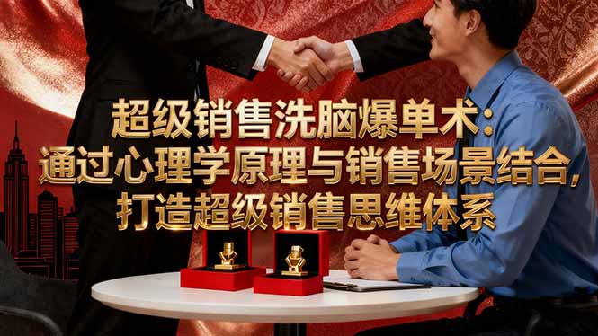 超级销售洗脑爆单术：通过心理学原理与销售场景结合,打造超级销售思维体系-优创项目网