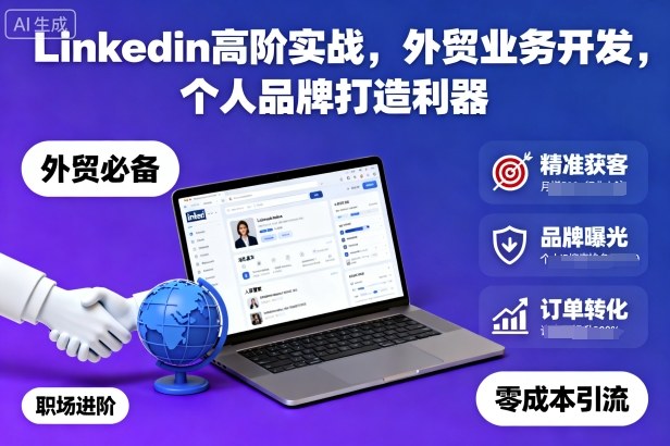 Linkedin高阶实战，外贸业务开发，个人品牌打造利器-优创项目网
