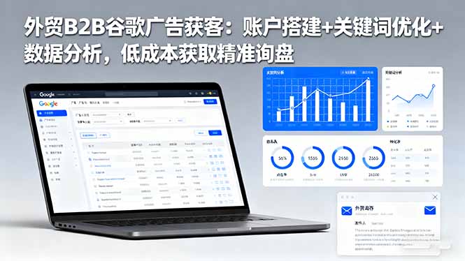 外贸B2B 谷歌广告获客：账户搭建+关键词优化+数据分析 低成本获取精准询盘-优创项目网