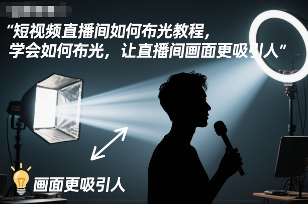 短视频直播间如何布光教程，学会如何布光，让直播间画面更吸引人-优创项目网