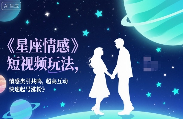 星座情感短视频玩法，情感类引共鸣，超高互动，快速起号涨粉-优创项目网