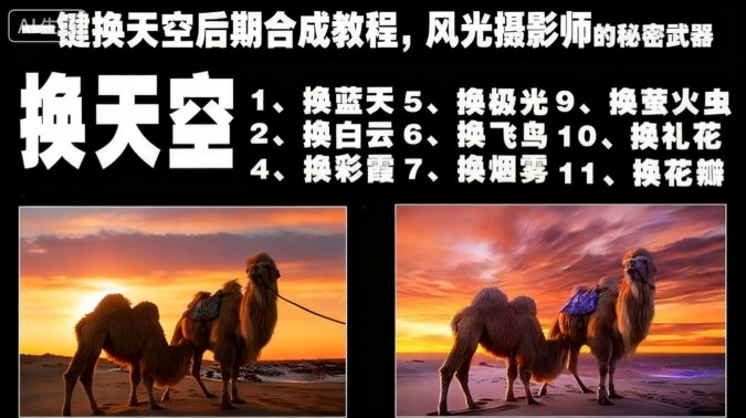 一键换天空后期合成教程，风光摄影师的秘密武器-优创项目网