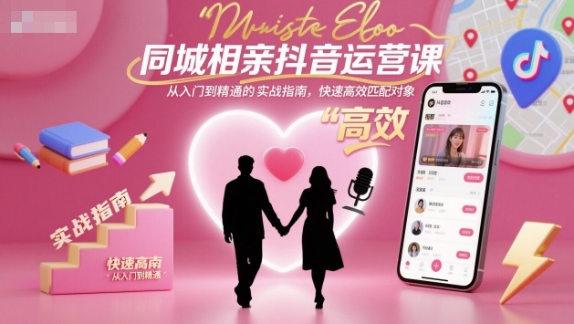 同城相亲抖音运营课，从入门到精通的实战指南，快速高效匹配对象-优创项目网