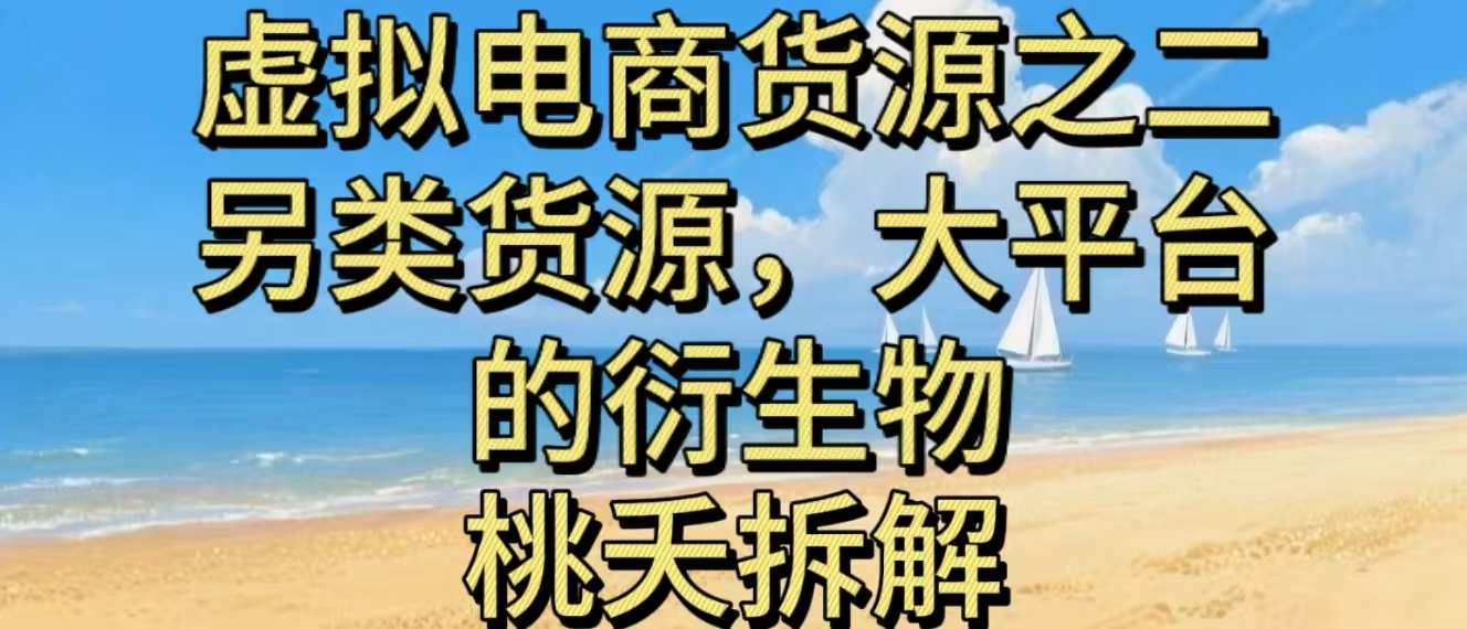 虚拟电商之二—另类的货源，大平台的衍生物-优创项目网